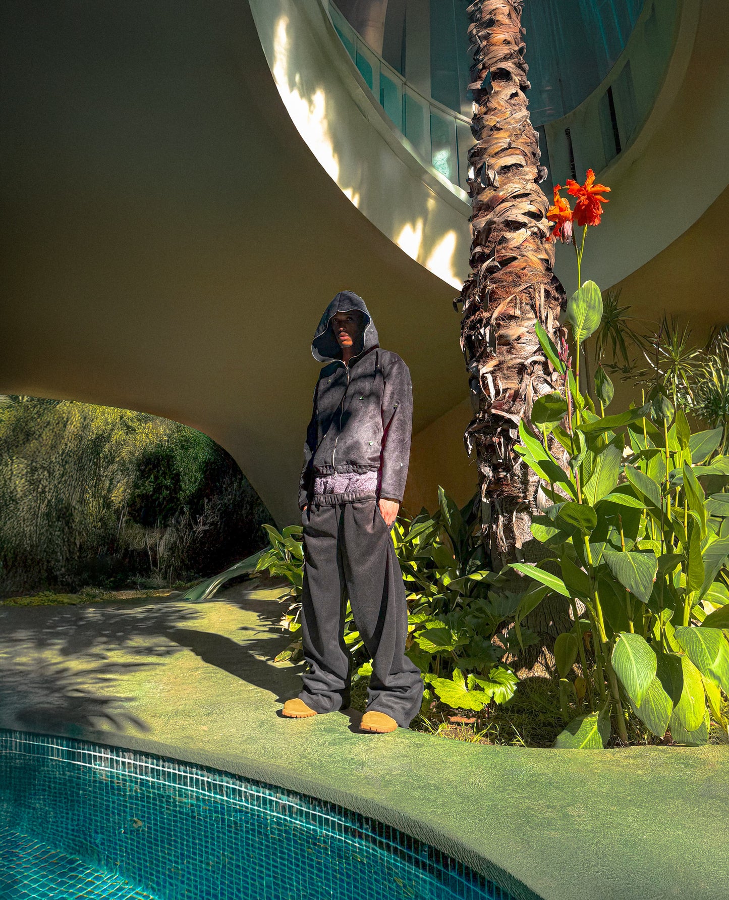 Black Suede Zip Up Jacket Embellished with Emerald Rhinestones