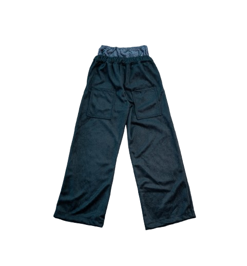 Black Suede Double Waistband Joggers